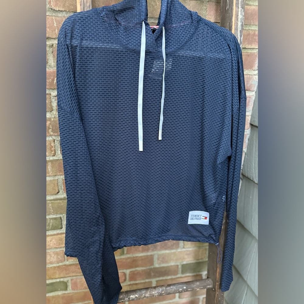 Tommy Hilfiger Sport Navy Mesh Top with hood